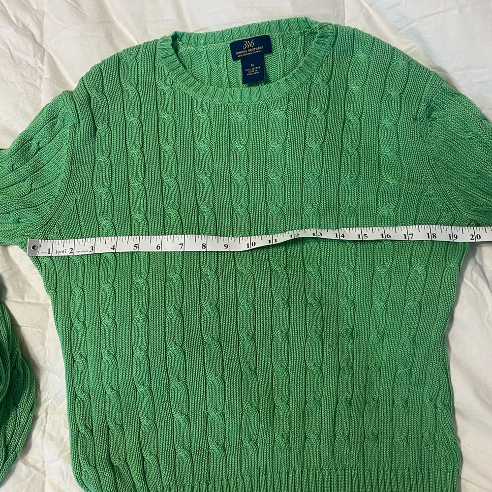 Brooks Brothers Green Cable Knit Sweater - Picture 5 of 6